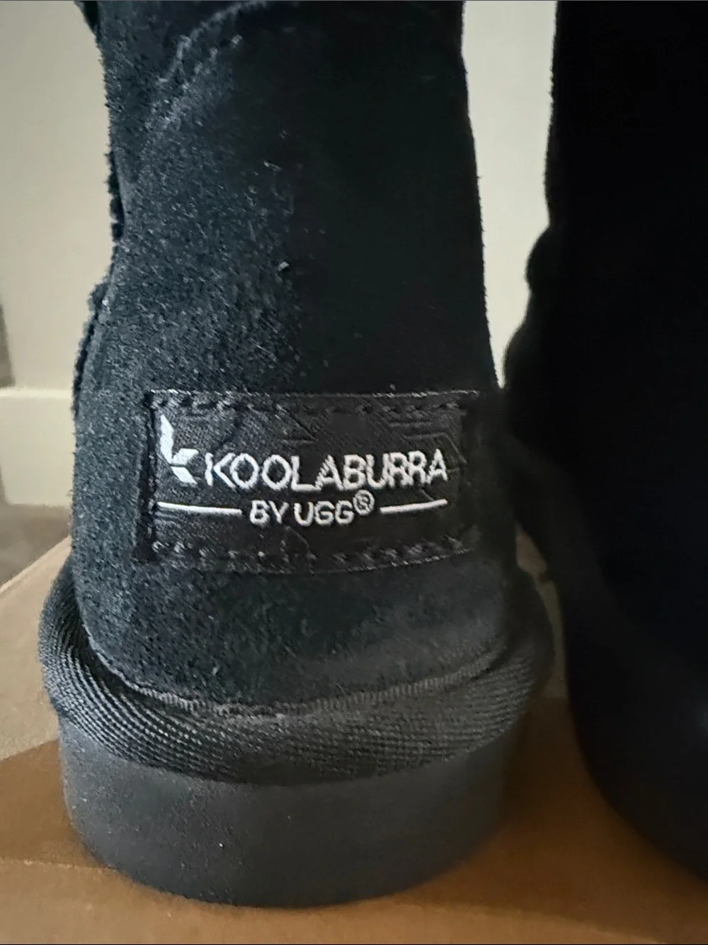 Koolaburra by Ugg Black Suede Mid-Calf Shearling Boots size 8.5